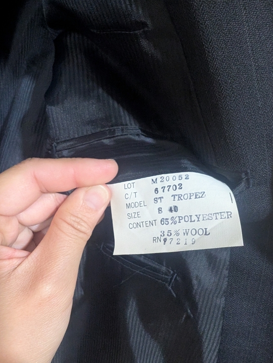 Pierre Balmain Vintage Black St Tropez Blazer with Pinstripes - Picture 11 of 12